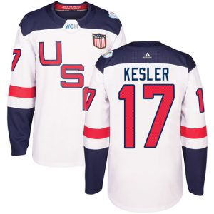 Herren Team USA #17 Ryan Kesler Authentic Weiß Heim 2016 World Cup Hockey